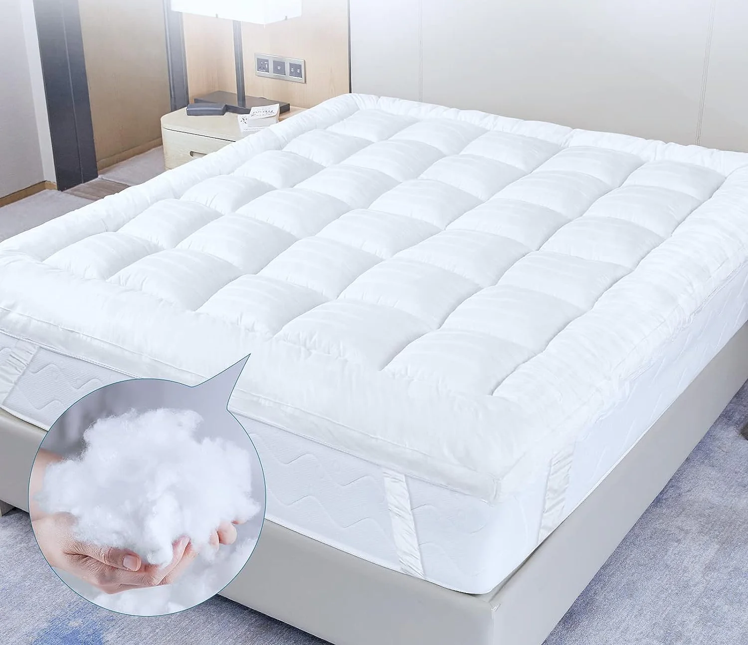 Mattress Topper Extra Deep Filling 10cm Thick Quilted Fluffy Single Double King SuperKing Size